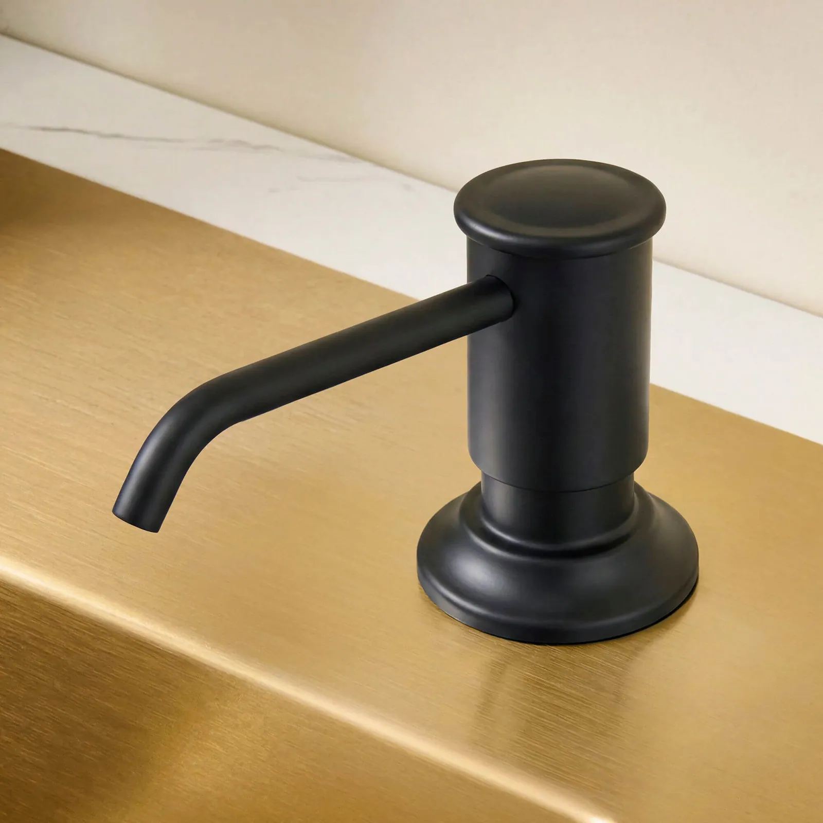 Ruvati Built in Soap Dispenser for Kitchen Sink with Matte Black Countertop Dish Soap Hand Lotion Pump with Refillable Bottle