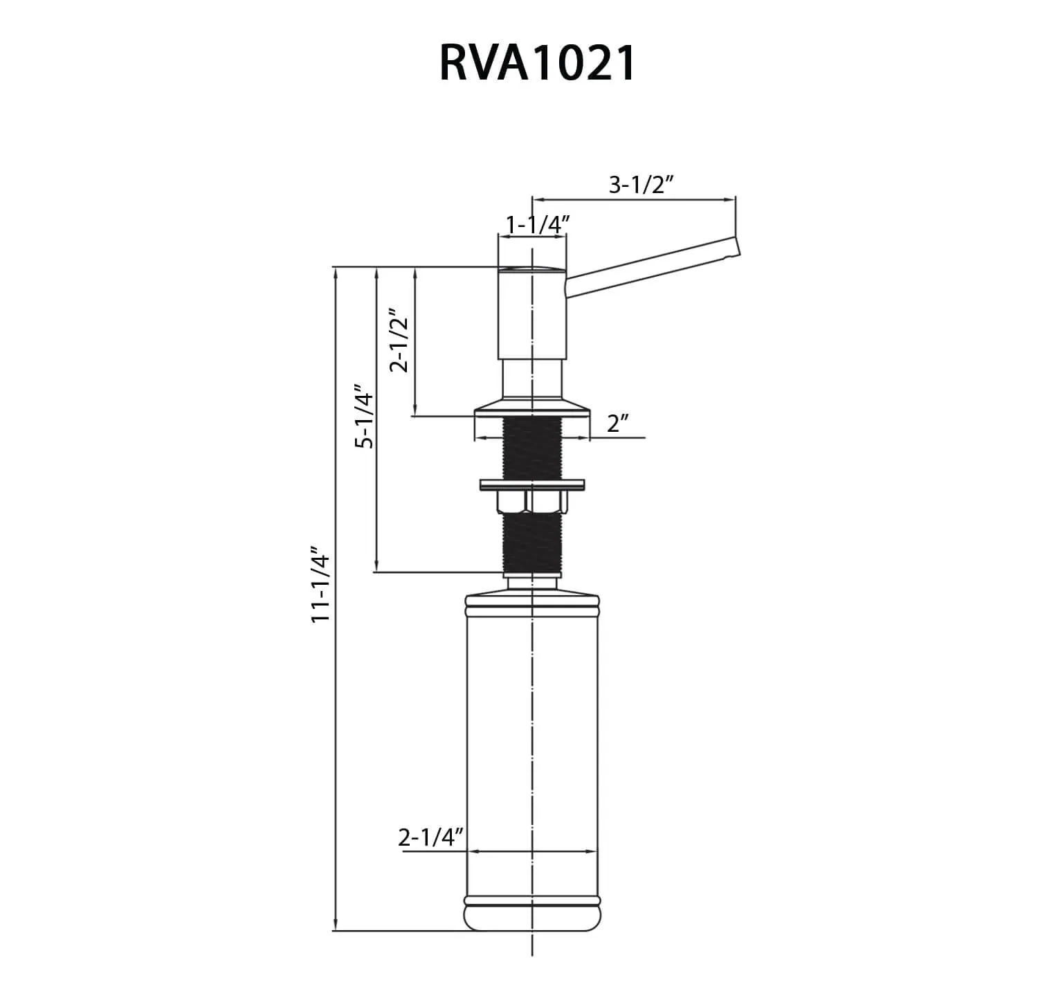 Dimension drawing for RVA1021BN