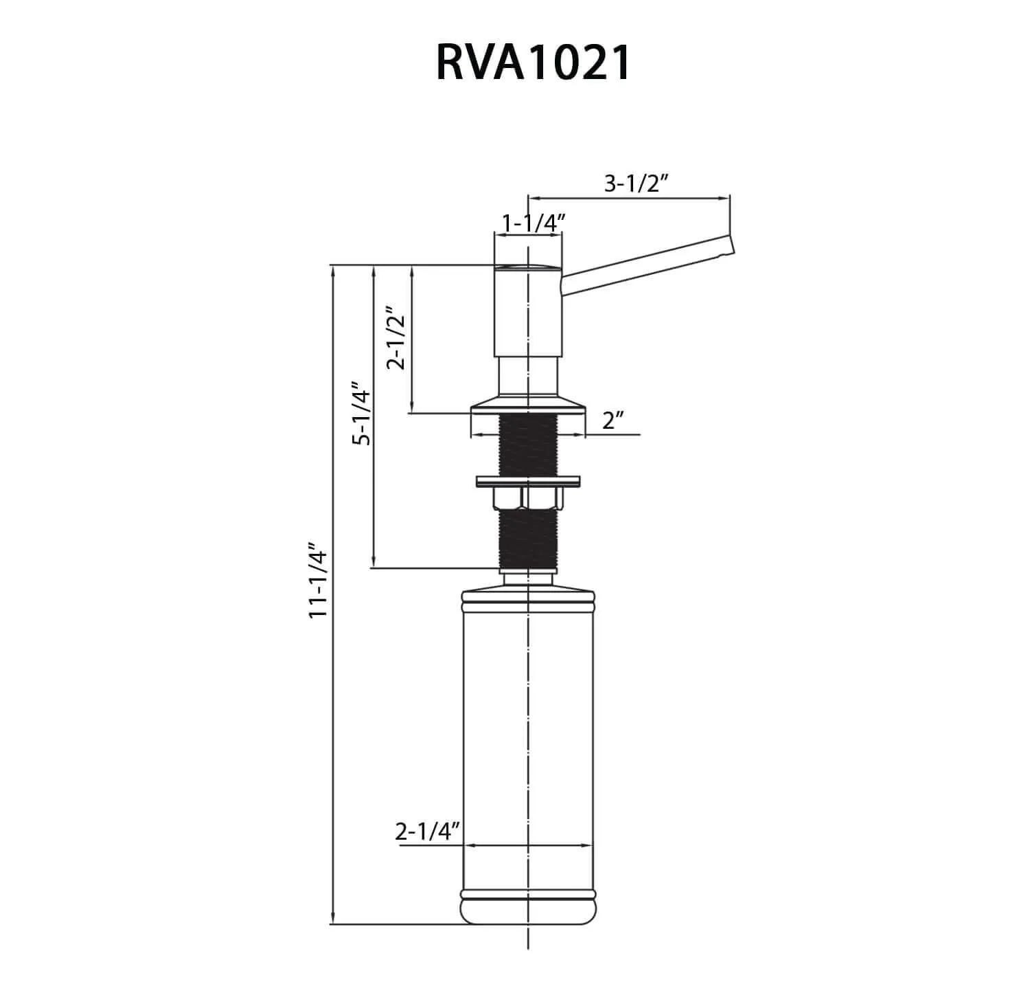 Dimension drawing for RVA1021SG