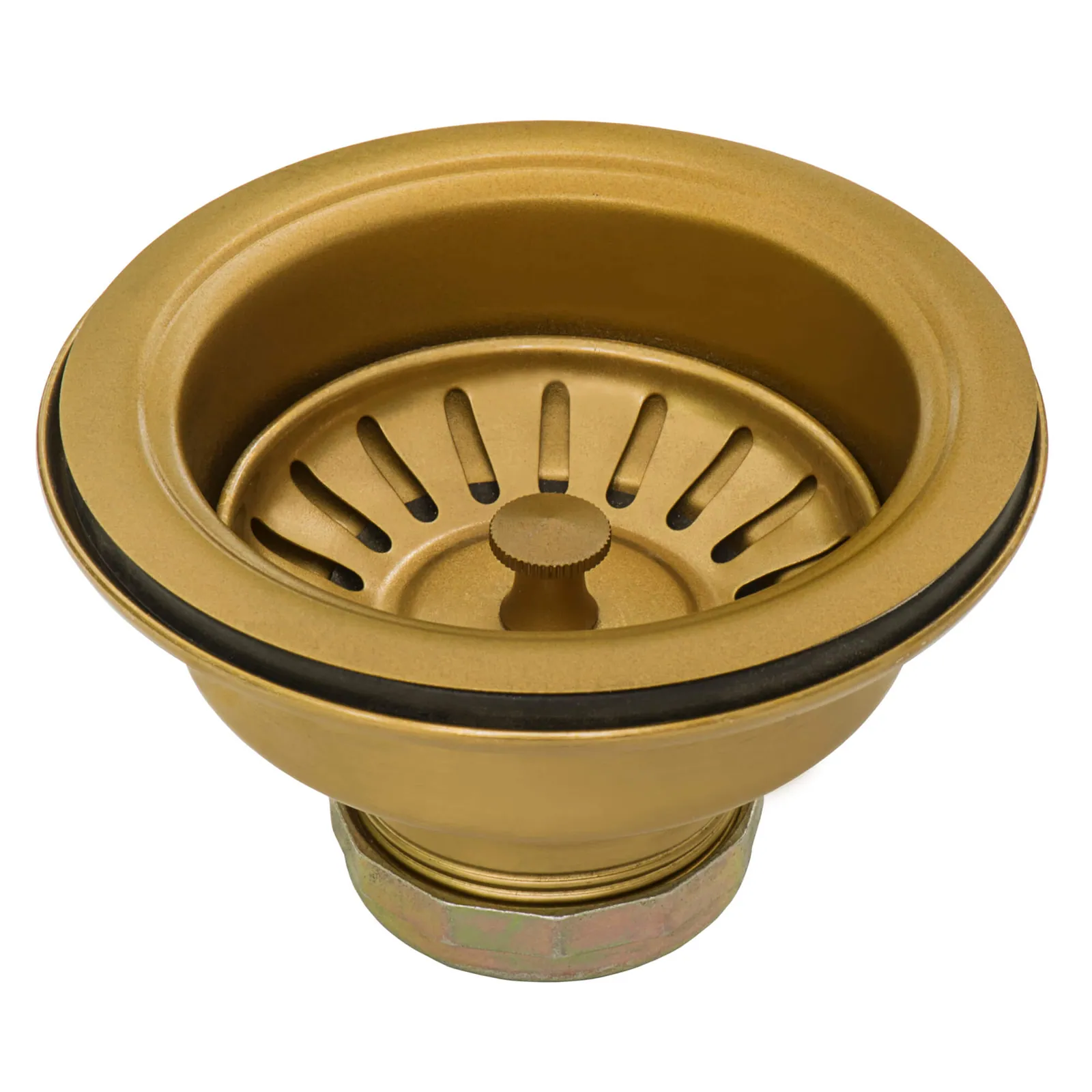 Ruvati Kitchen Sink Strainer Drain Assembly 3-1/2 inch – Matte Gold Satin