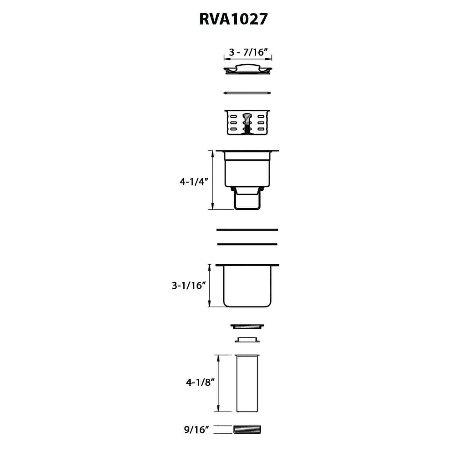 Dimension drawing for RVA1027ST