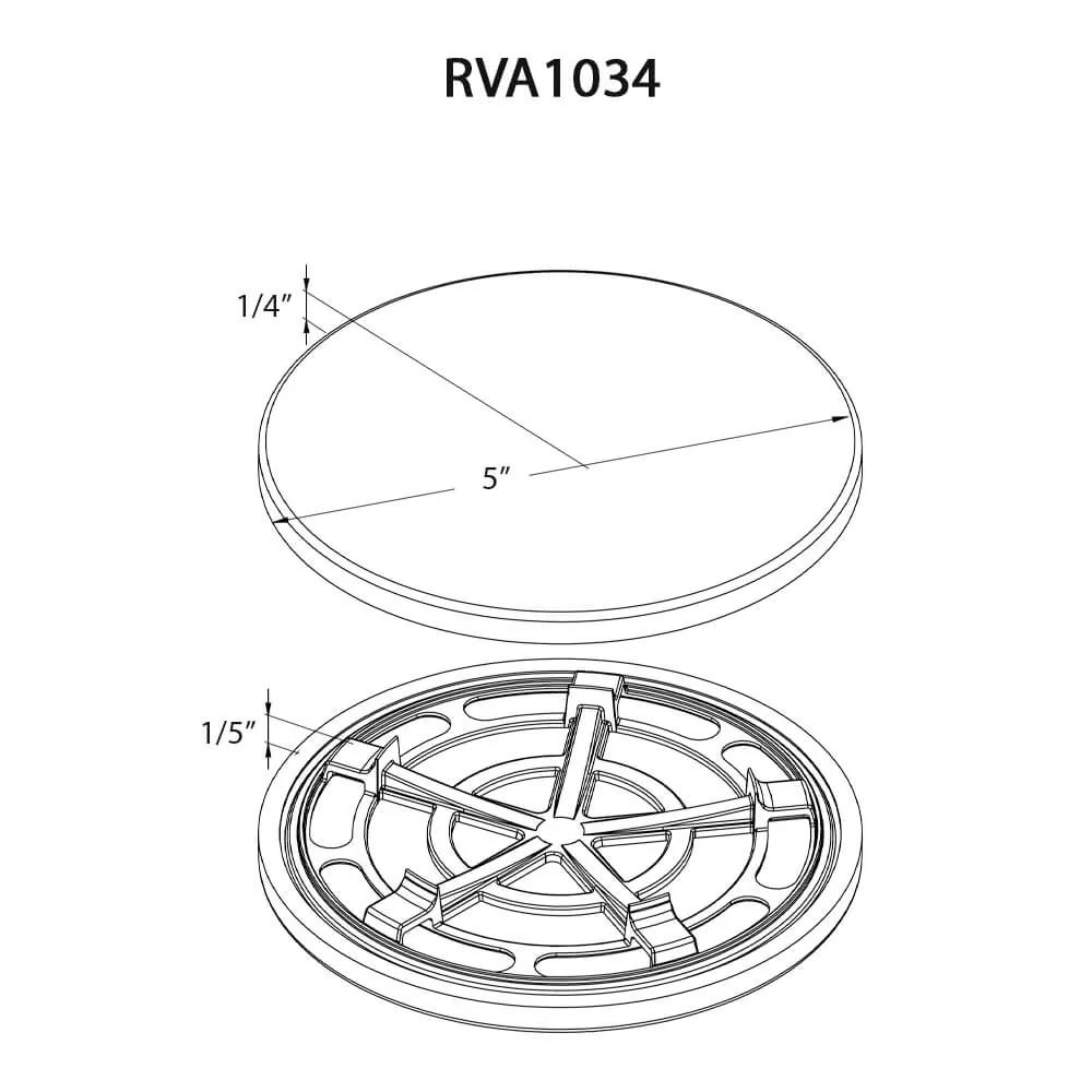 Dimension drawing for RVA1034WH