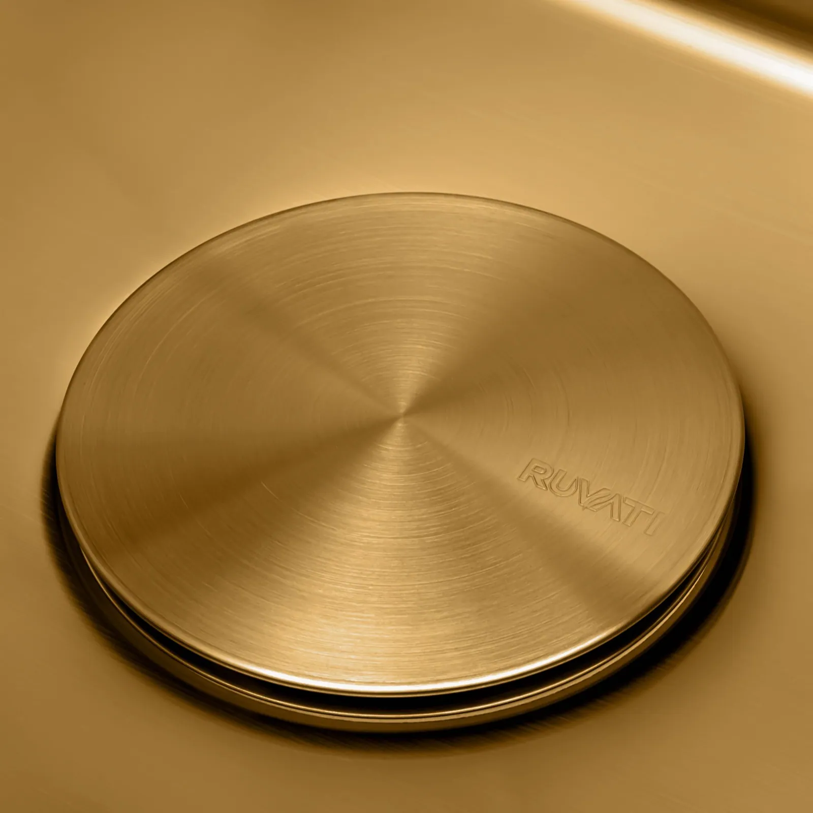 Ruvati Drain Cover for Kitchen Sink and Garbage Disposal – Brushed Gold Stainless Steel
