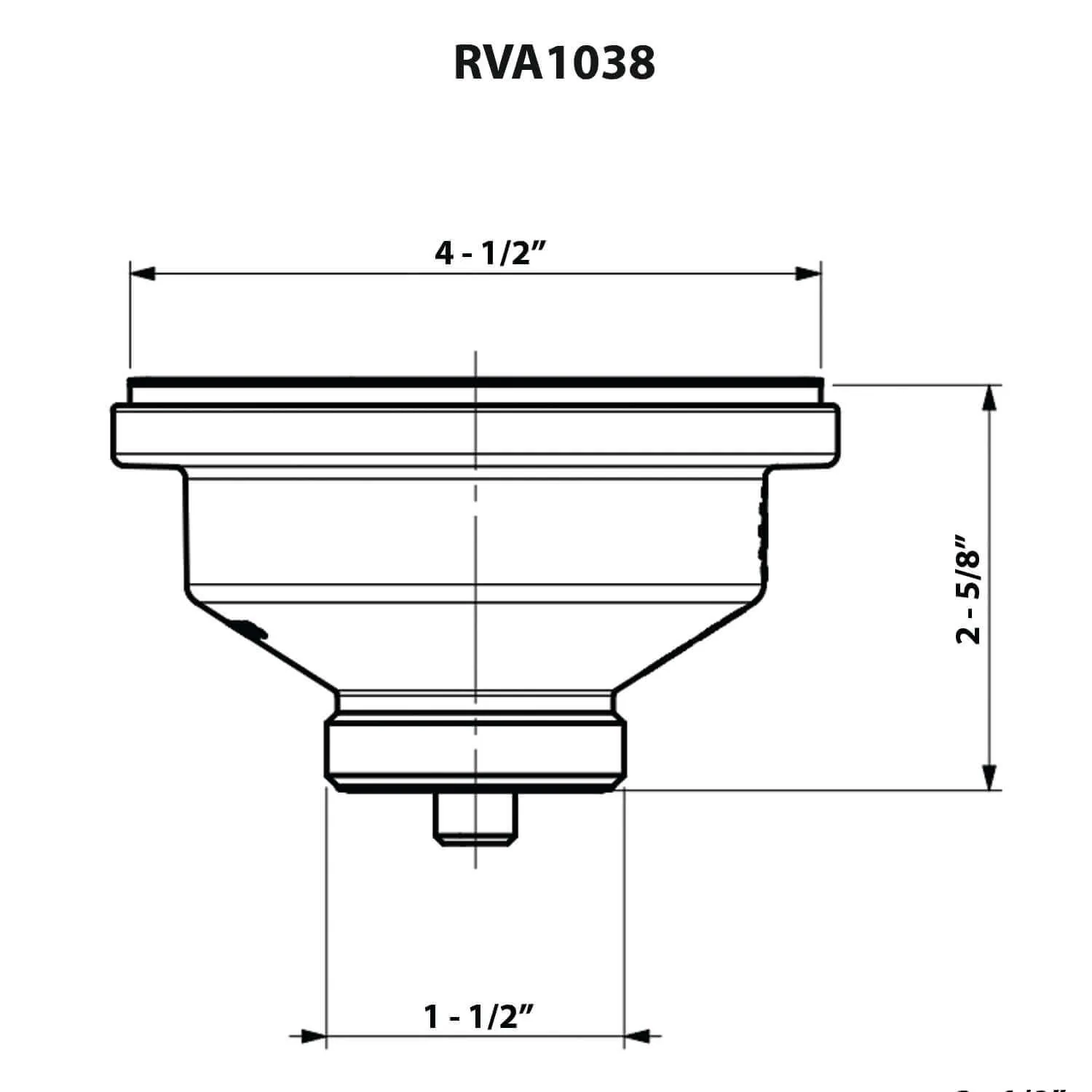 Dimension drawing for RVA1038BL