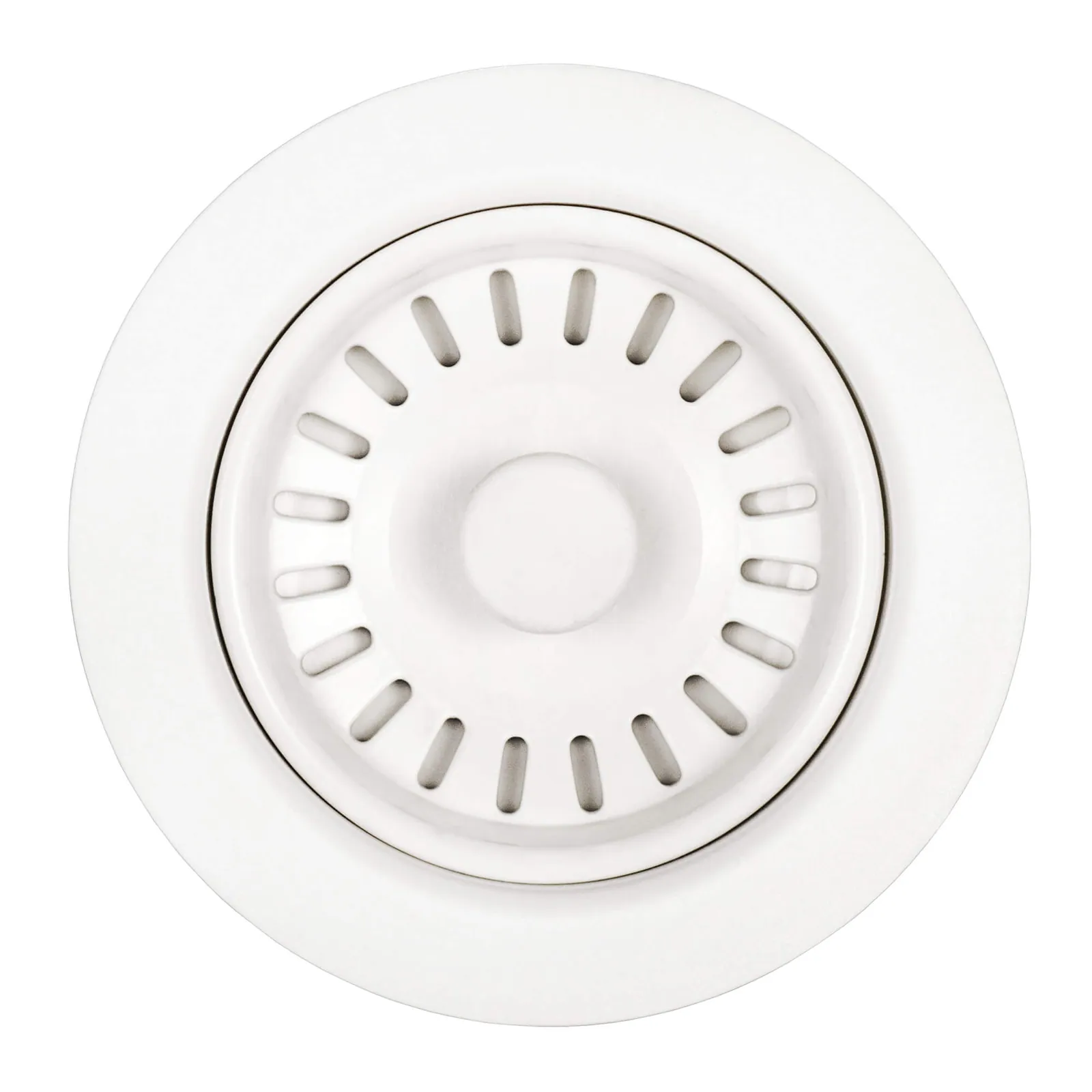 Ruvati Kitchen Sink Basket Strainer Drain Assembly – Matte White