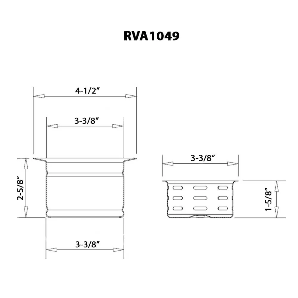 Dimension drawing for RVA1049GG