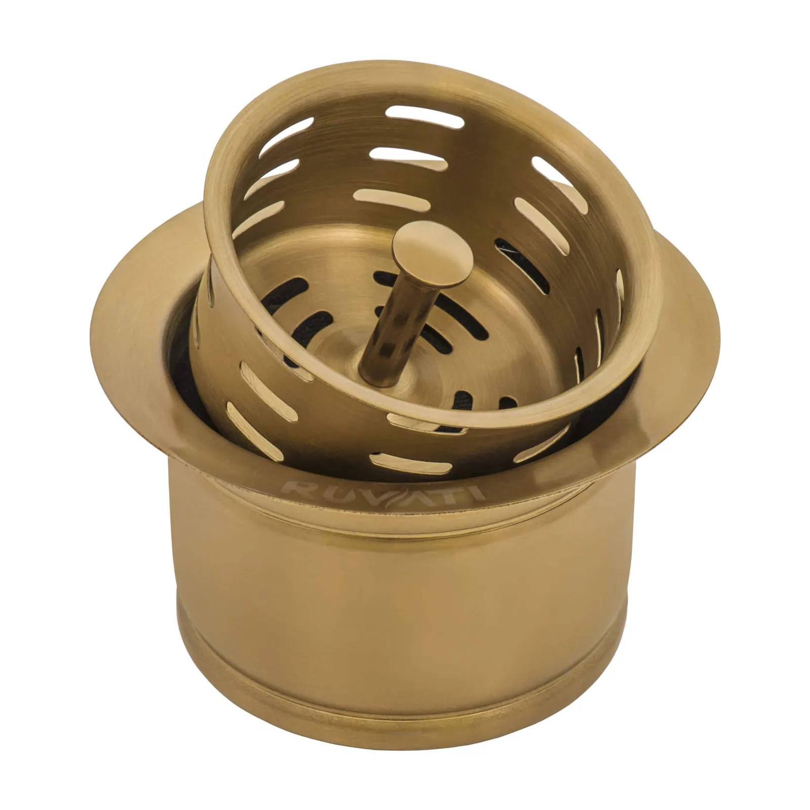 Ruvati Extended Garbage Disposal Flange with Deep Basket Strainer – Brushed Gold