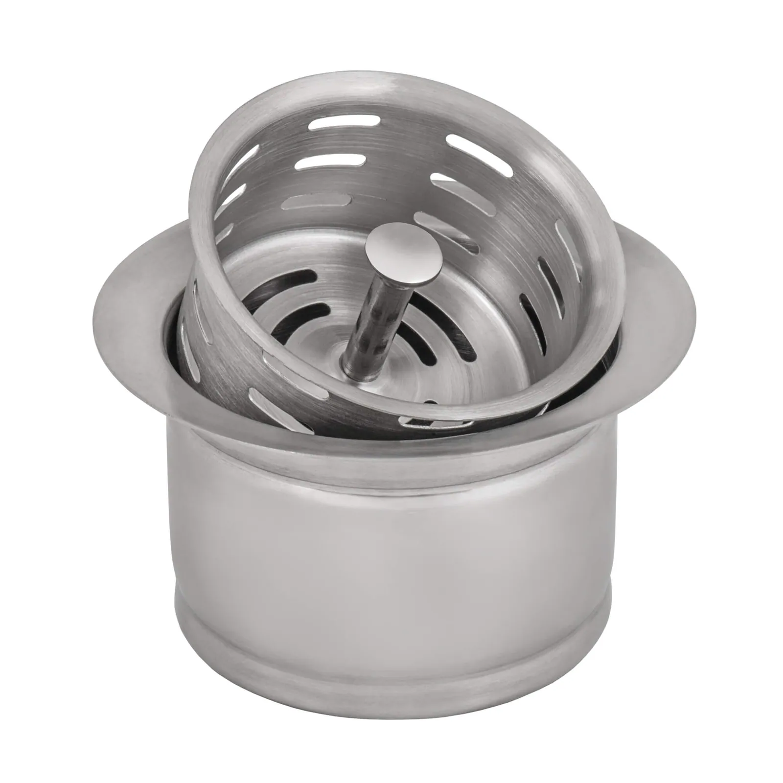 Ruvati Extended Garbage Disposal Flange with Deep Basket Strainer for Kitchen Sinks – Stainless Steel