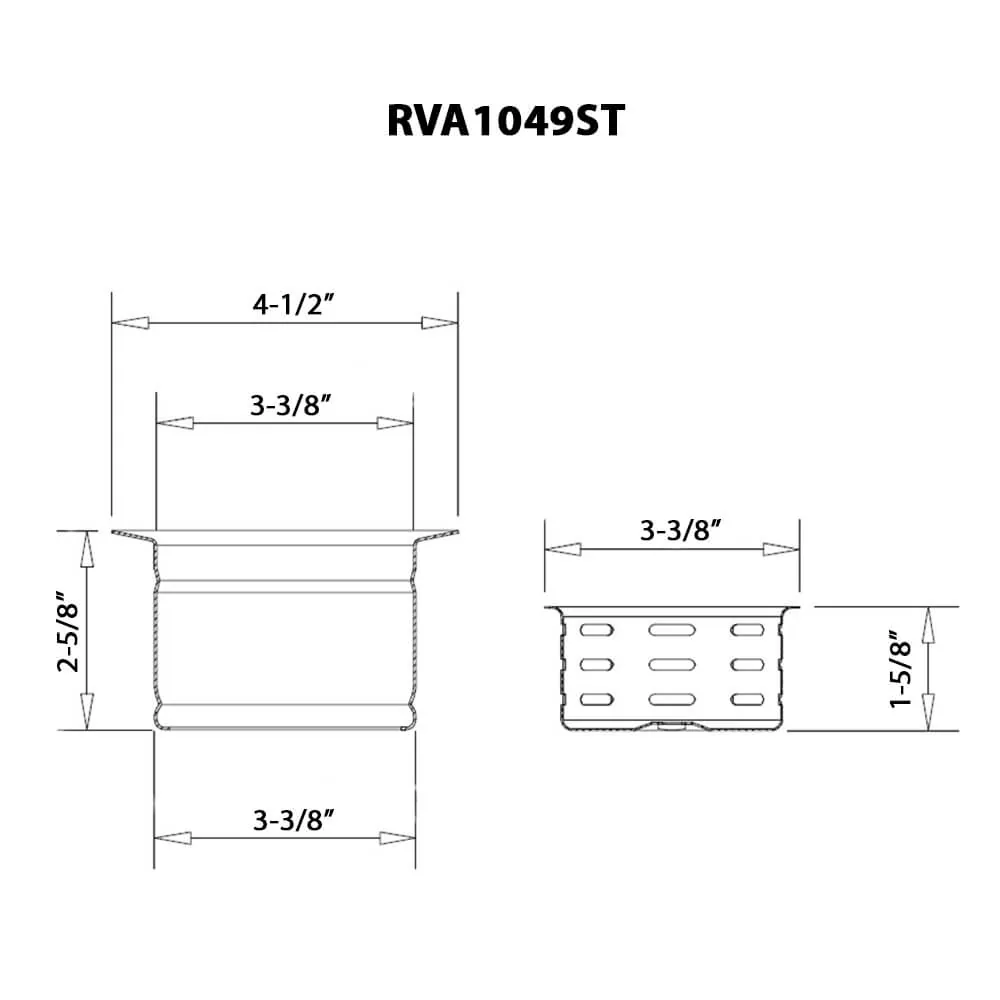 Dimension drawing for RVA1049ST