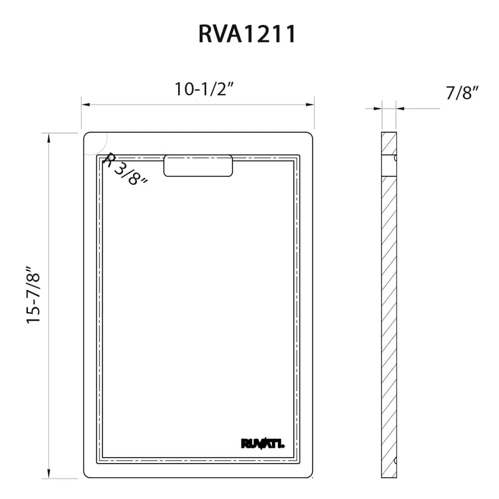 Ruvati 10-1/2 x 16 inch Solid Wood Replacement Cutting Board for Ruvati Workstation Sinks