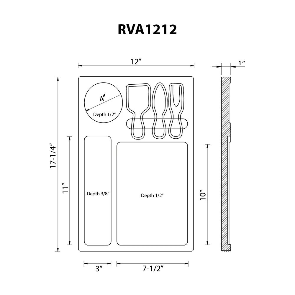 Dimension drawing for RVA1212