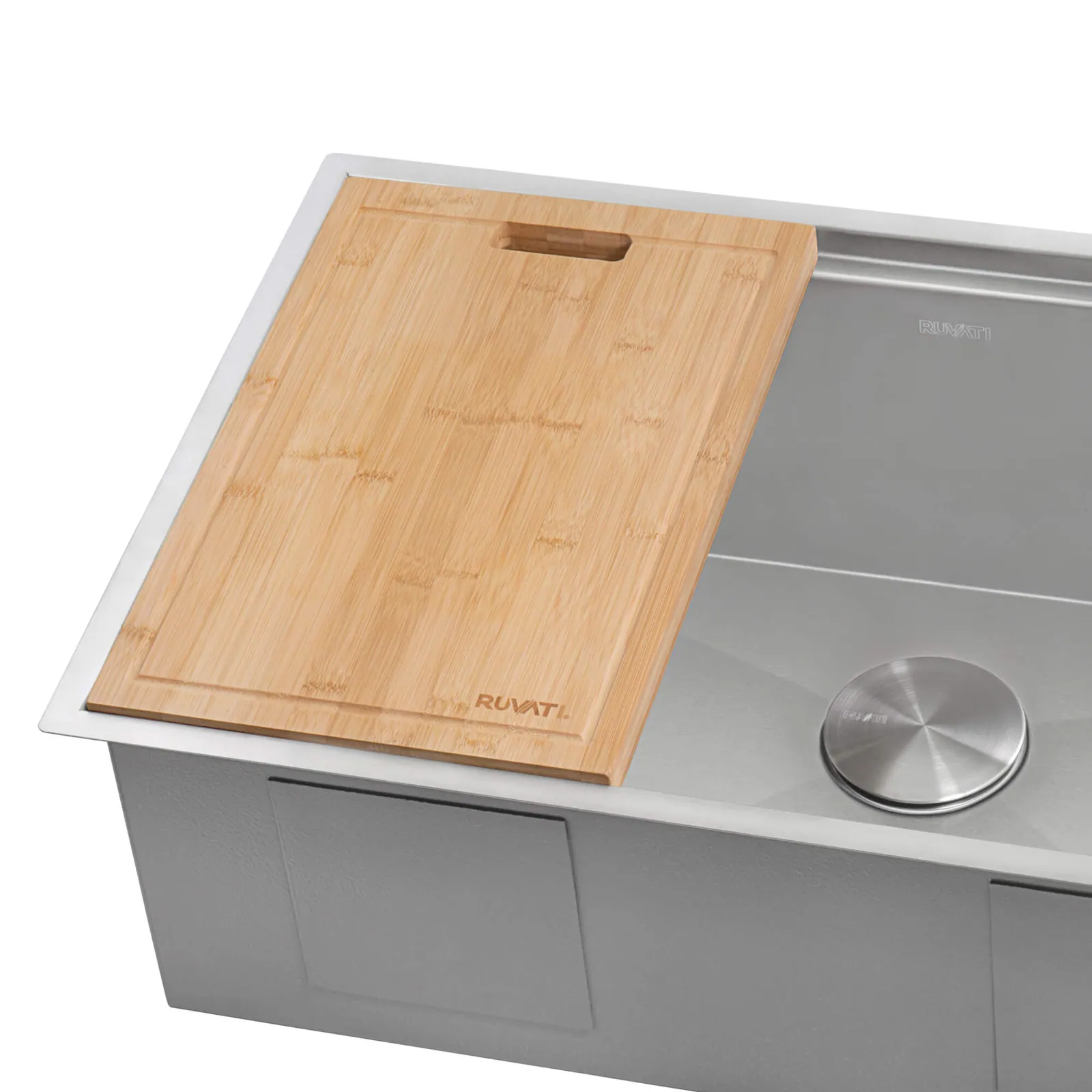 Ruvati 17 x 11 inch LedgeFit Bamboo Replacement Cutting Board for Ruvati Workstation Sinks