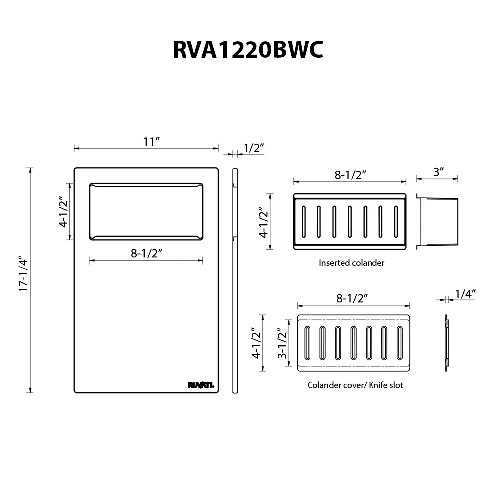 Dimension drawing for RVA1220BWC
