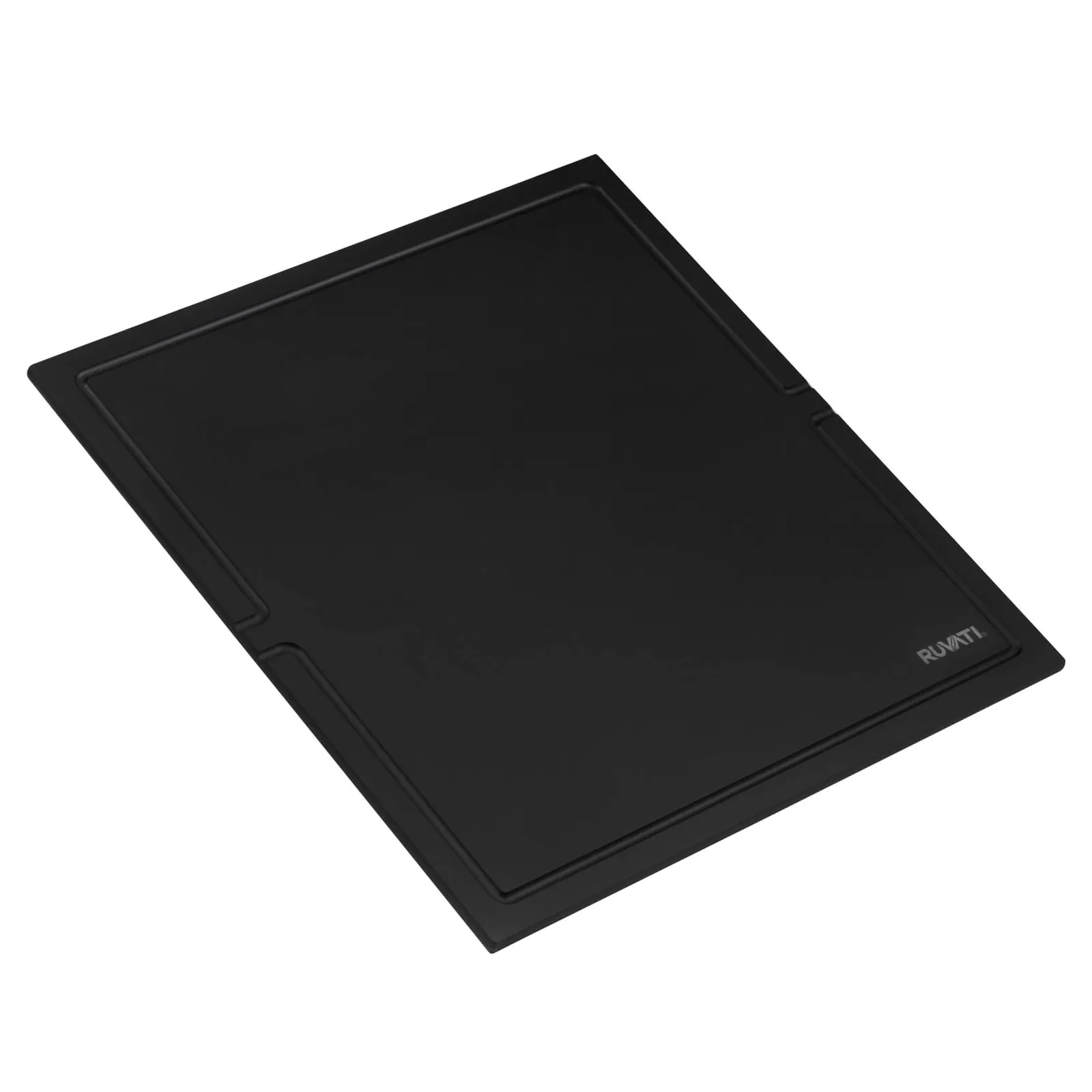 Ruvati 17 x 16 inch Black Composite Dual-Tier Cutting Board for Ruvati Workstation Sinks