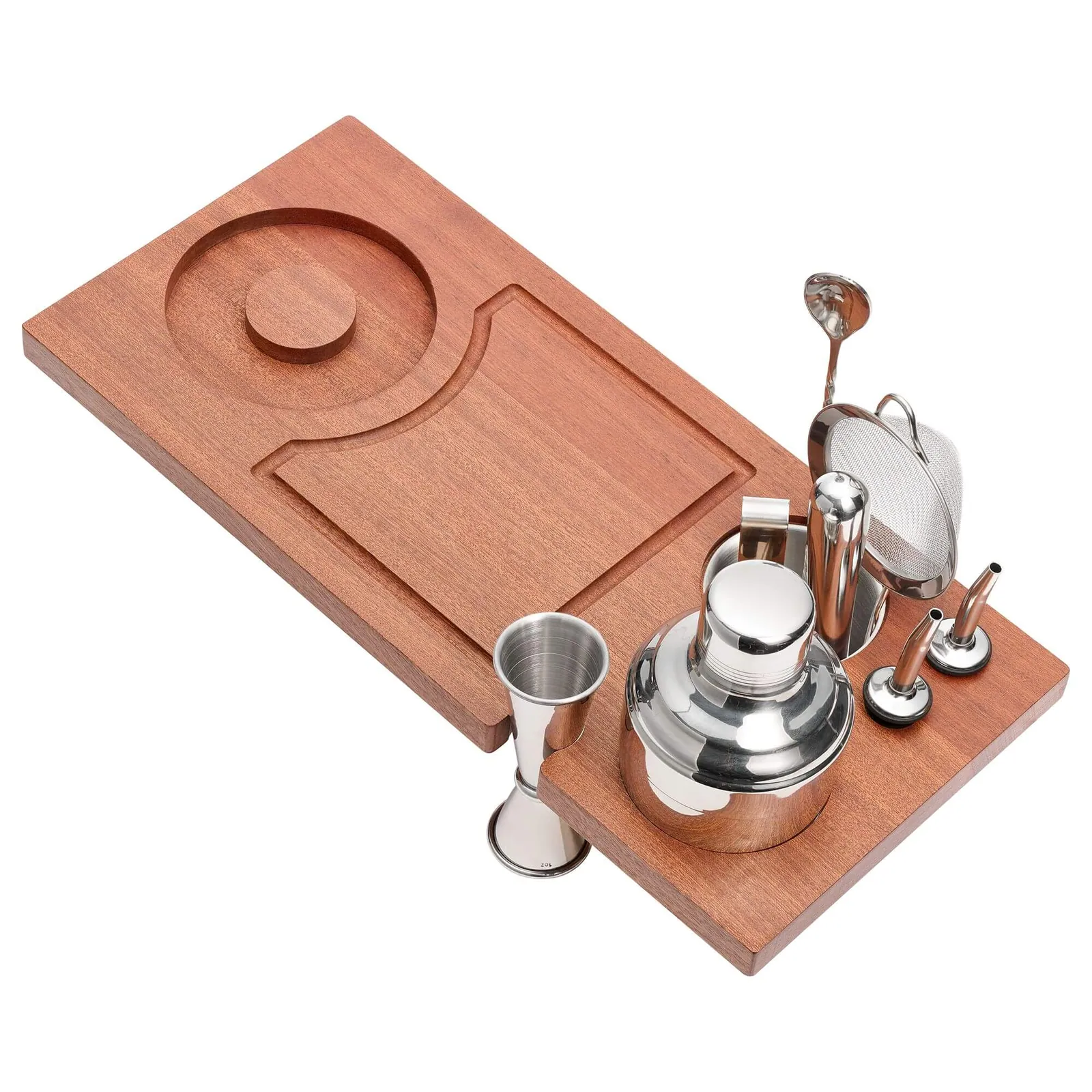 Ruvati LedgeFit Bartender’s Board Mixology Drink Cocktail Shaker Workstation Sink Accessory Solid Wood