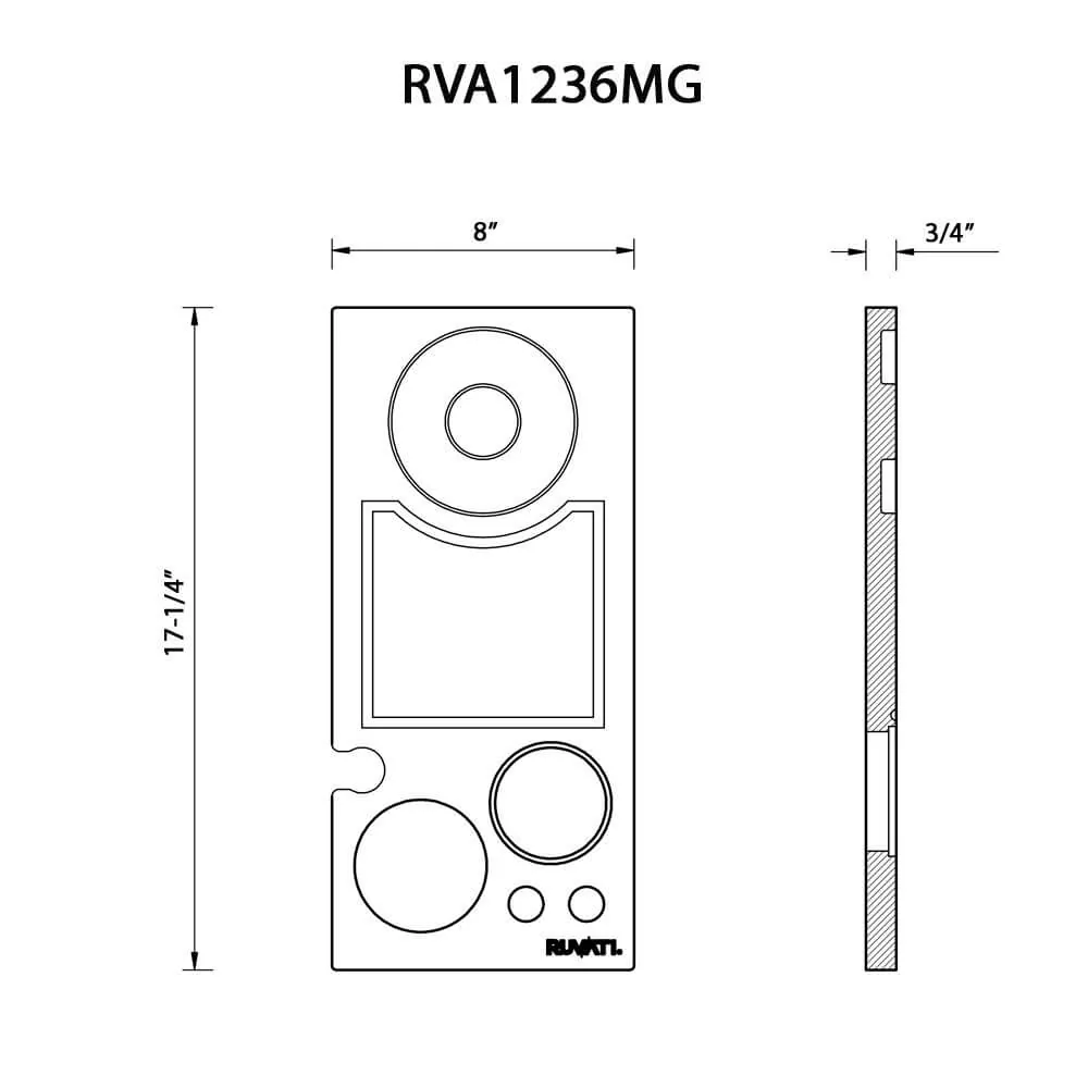Dimension drawing for RVA1236MG