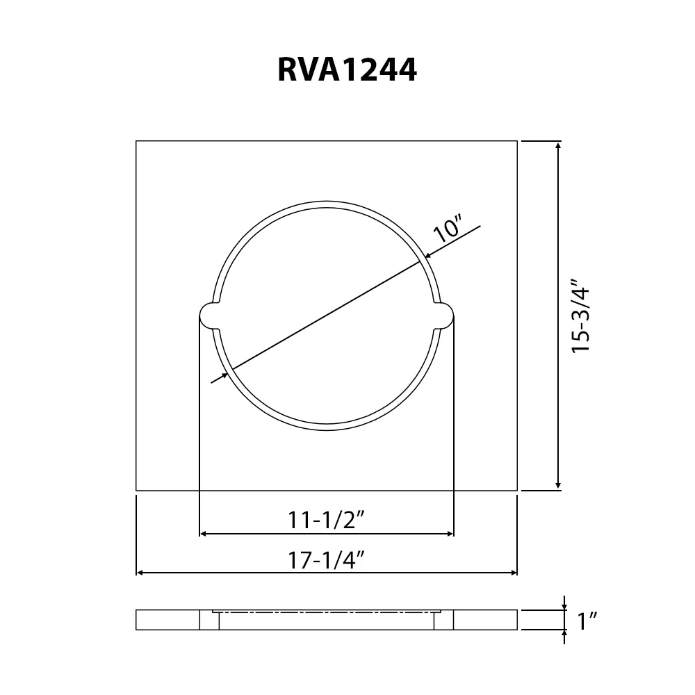 Dimension drawing for RVA1244