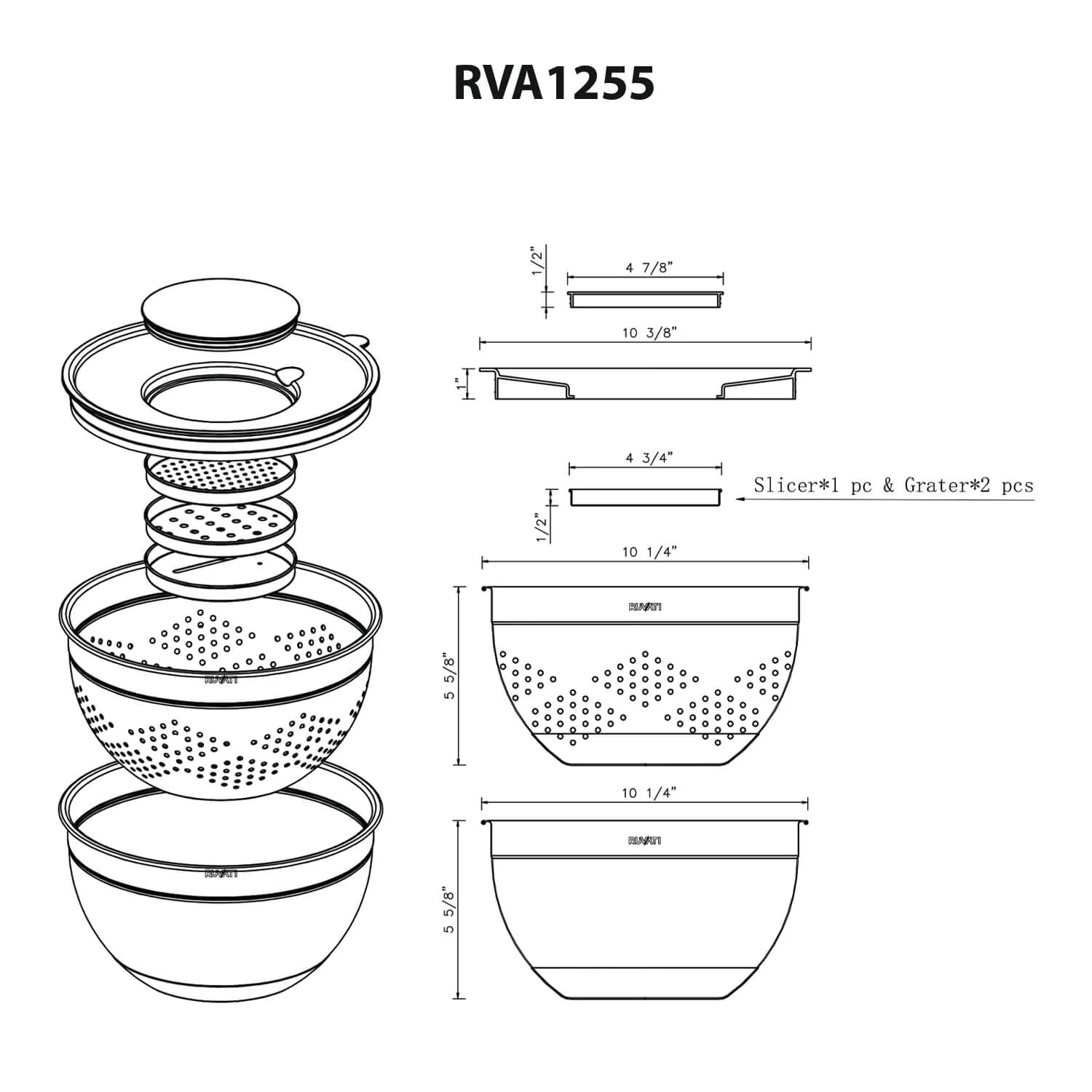 Dimension drawing for RVA1255