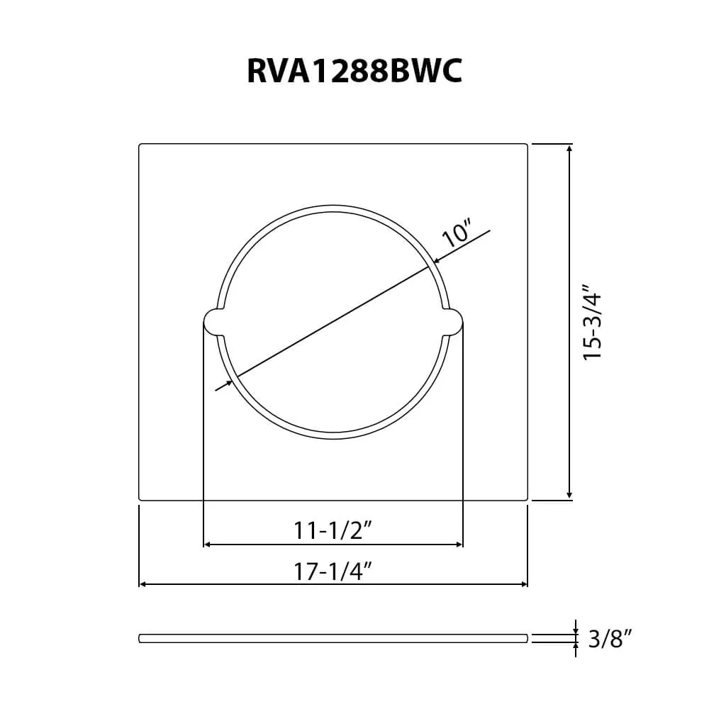 Dimension drawing for RVA1288BWC