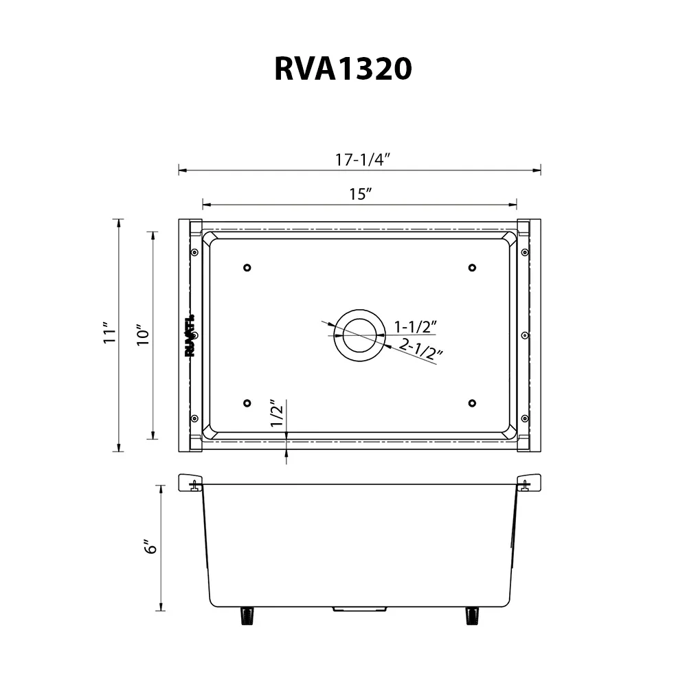 Dimension drawing for RVA1320