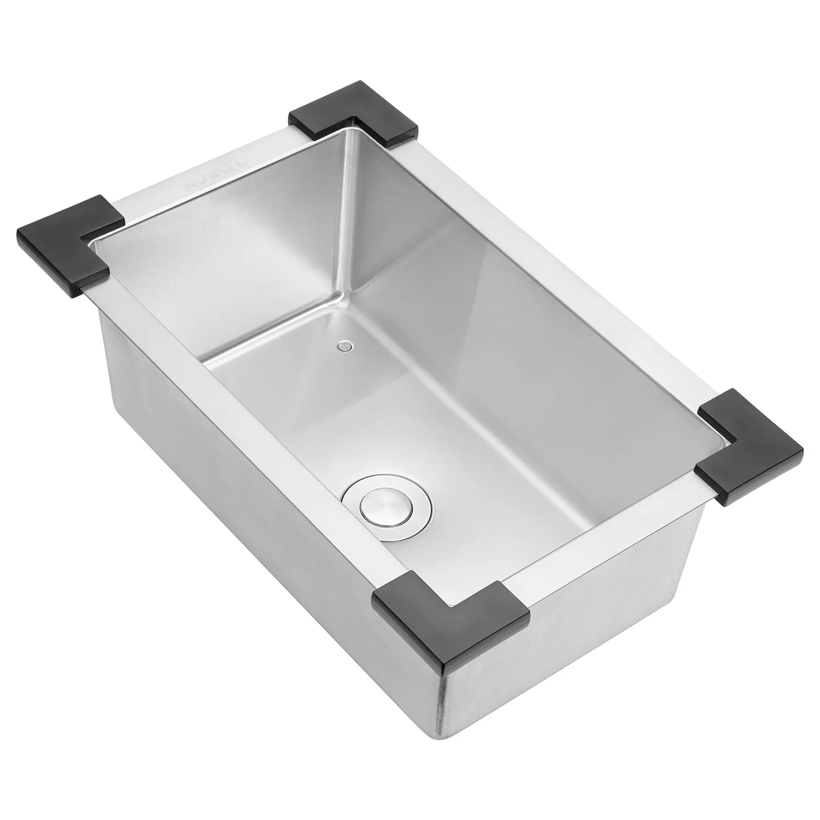 Ruvati LedgeFit Dish Soaking Tub Add-on Bowl Hanging Workstation Sink Accessory in Black Composite