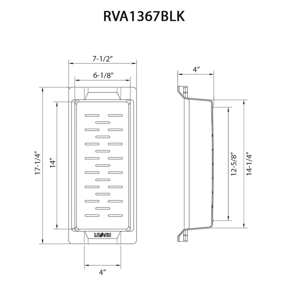 Dimension drawing for RVA1367BLK
