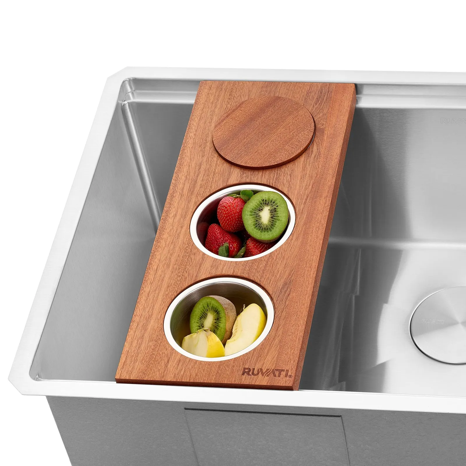 Ruvati Condiment Tray 3 Bowl Serving Board for Workstation Sinks (complete set)