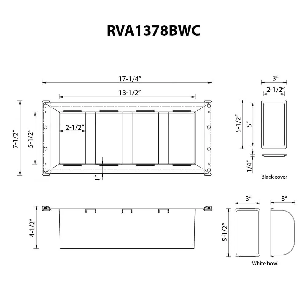 Dimension drawing for RVA1378BWC