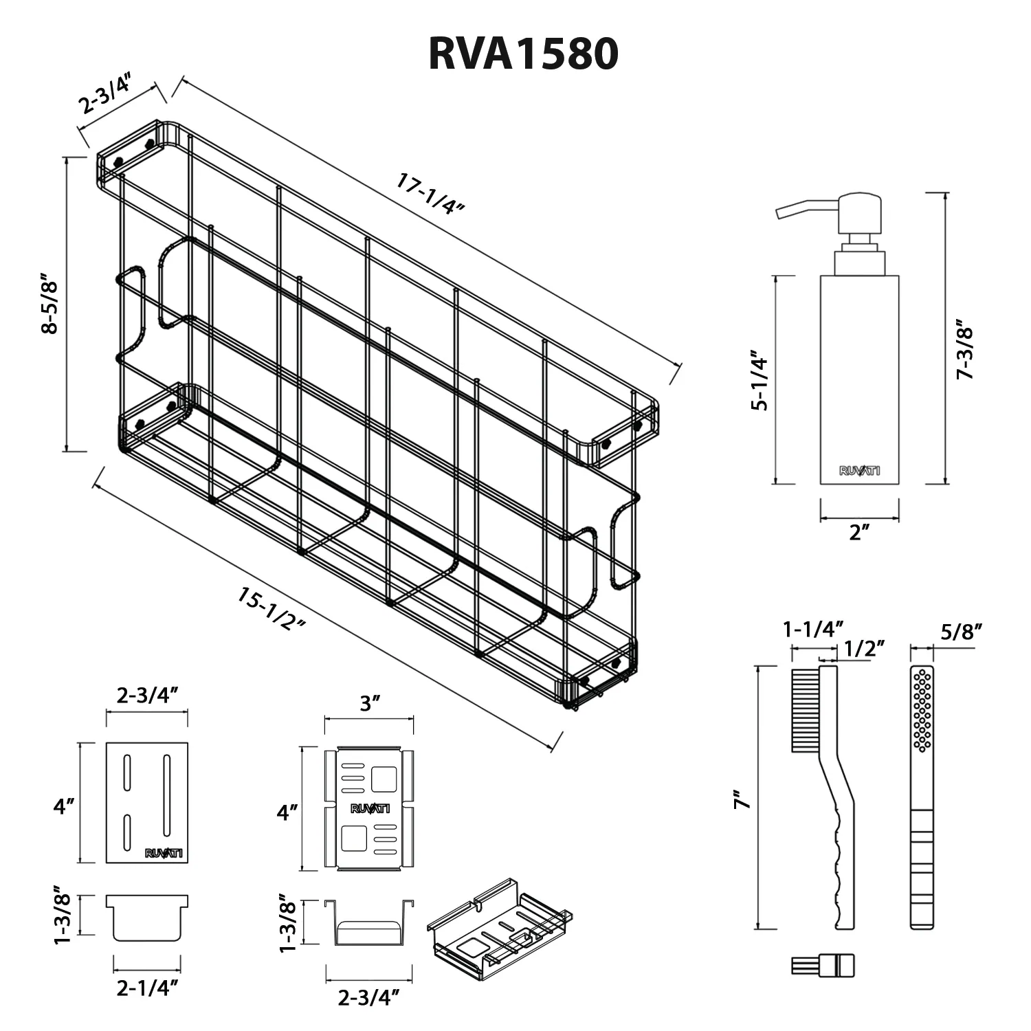 Dimension drawing for RVA1580