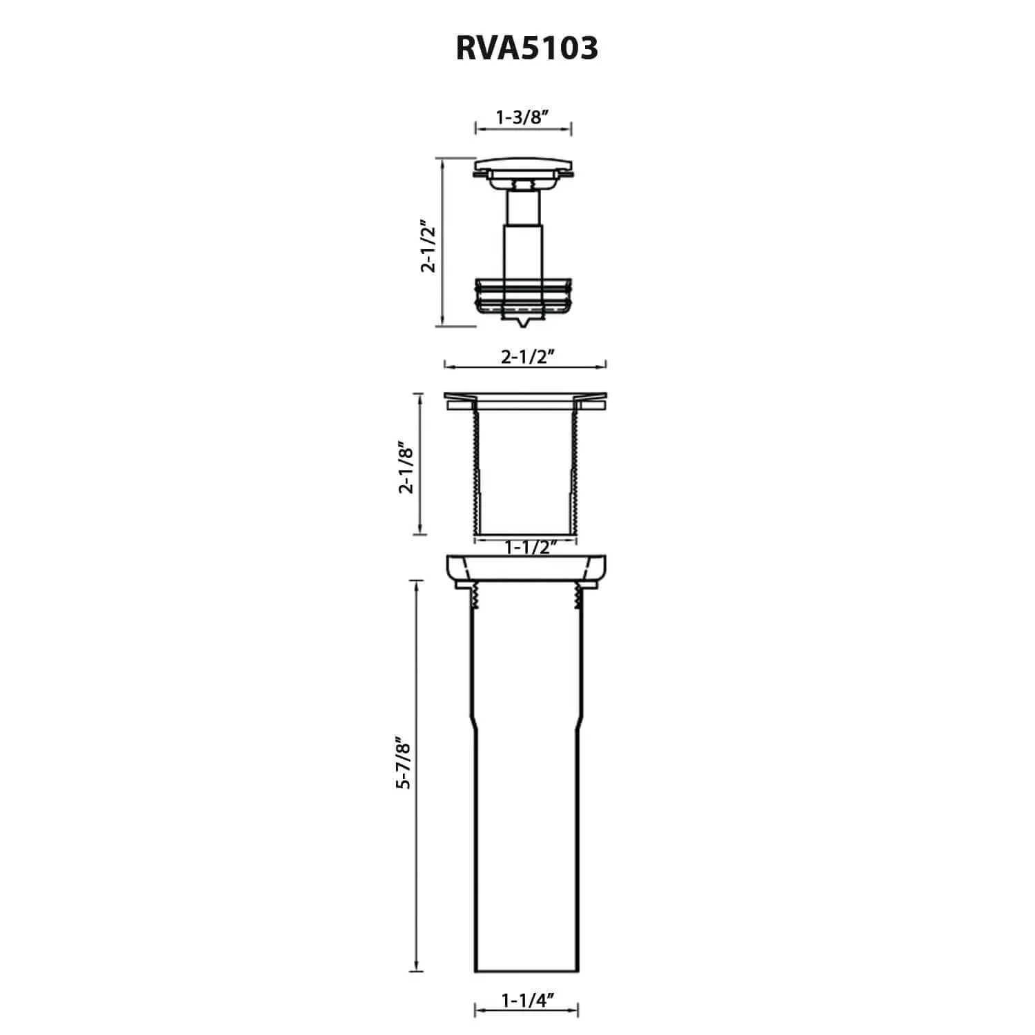 Dimension drawing for RVA5103ST
