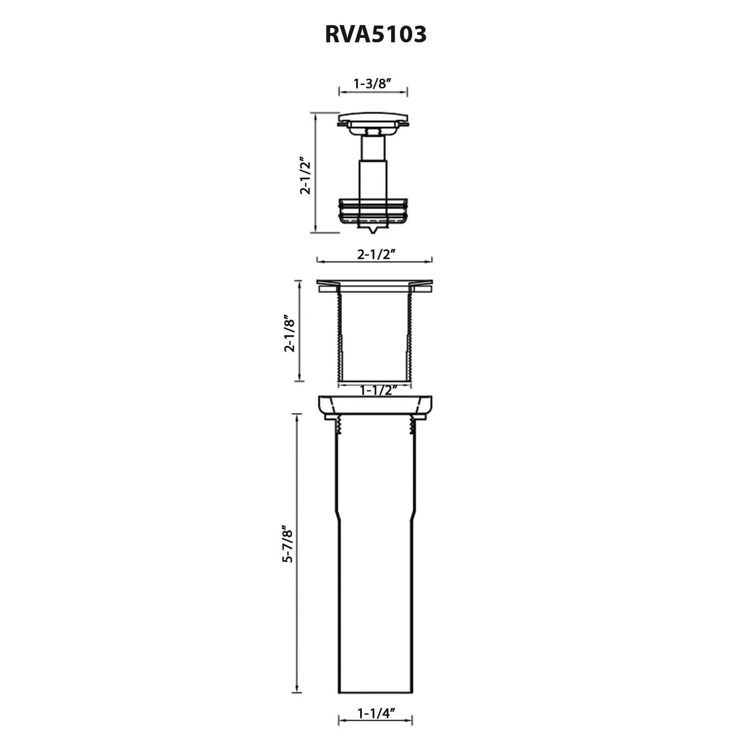 Dimension drawing for RVA5103BL