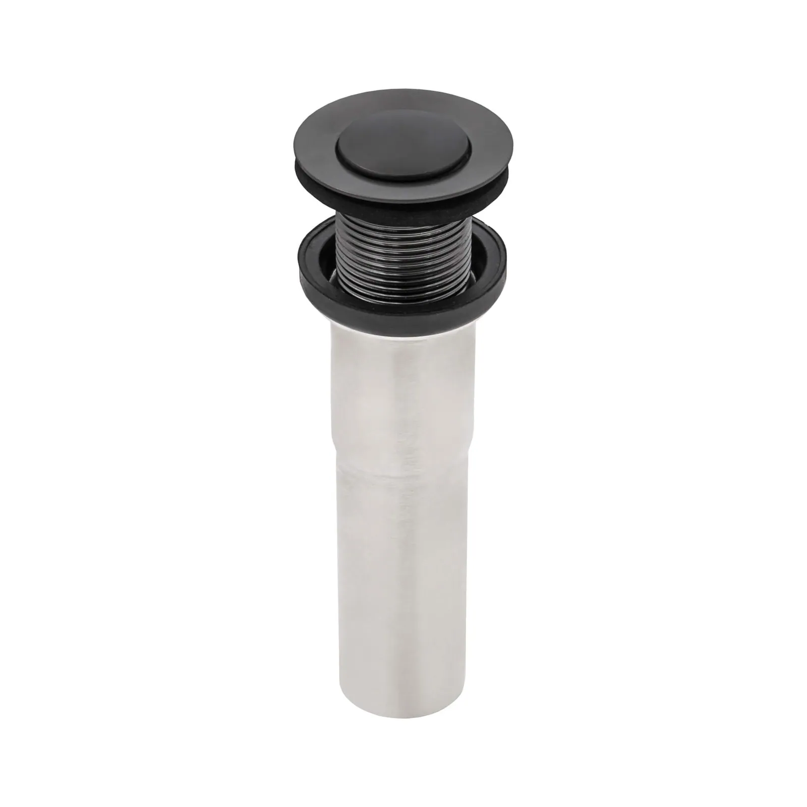 Ruvati Push Pop-up Drain for Bathroom Sinks without Overflow – Gunmetal Black Stainless Steel