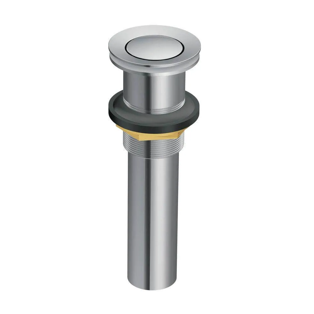 Ruvati Push Pop-up Drain for Bathroom Sinks without Overflow – Stainless Steel Finish