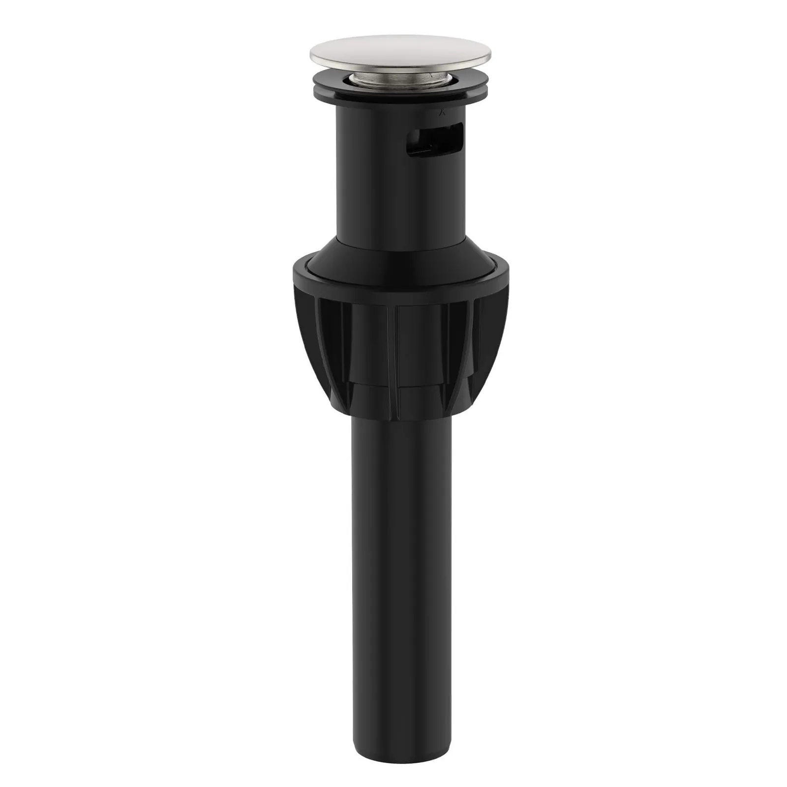 Ruvati Push Pop-Up Bathroom Sink Drain Stopper with Overflow Brushed Nickel