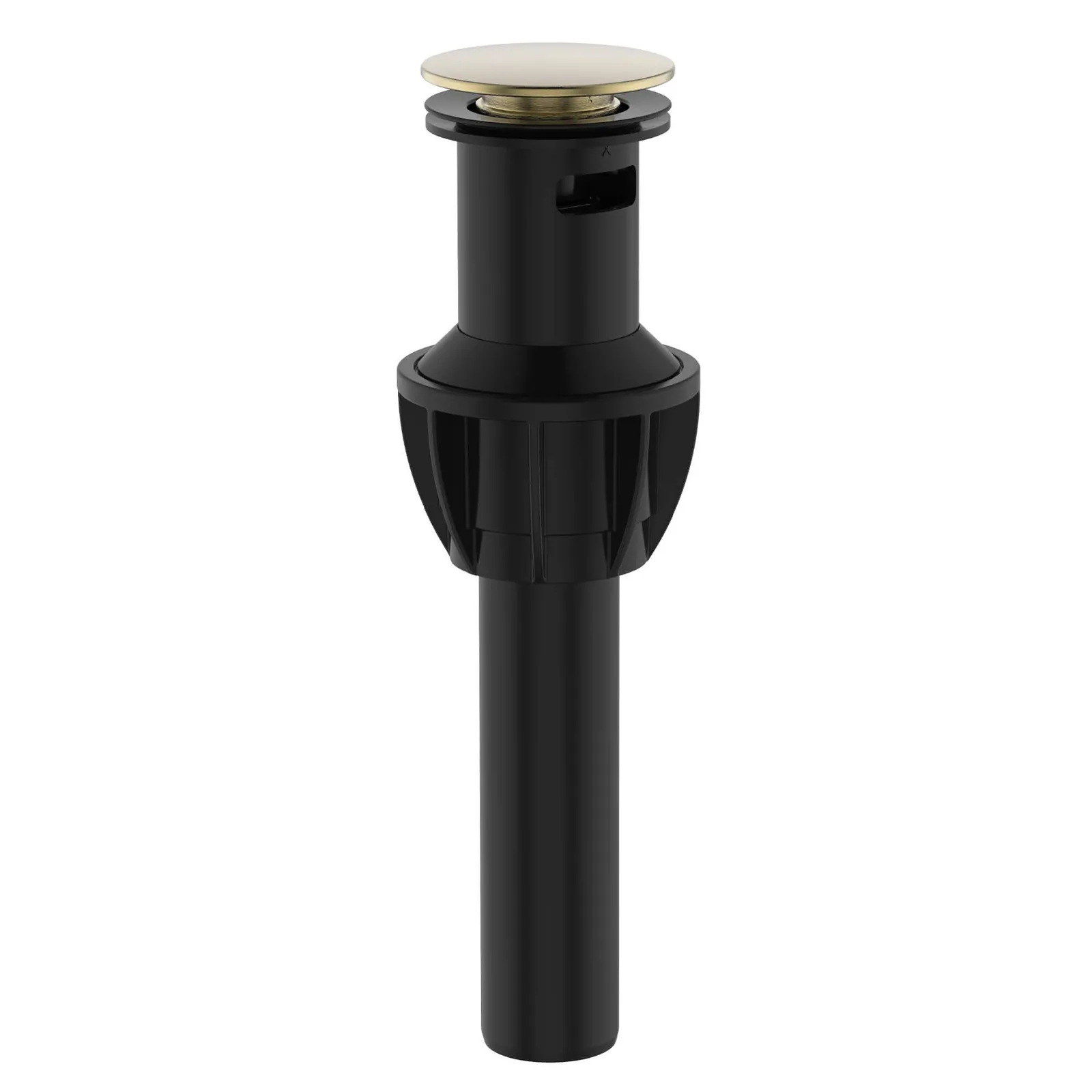 Ruvati Push Pop-Up Bathroom Sink Drain Stopper with Overflow Brushed Satin Gold