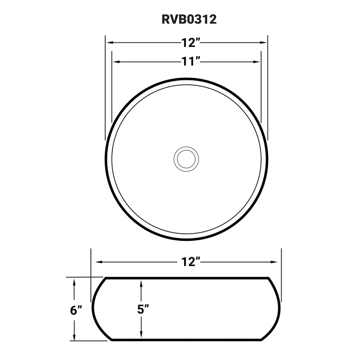 Dimension drawing for RVB0312