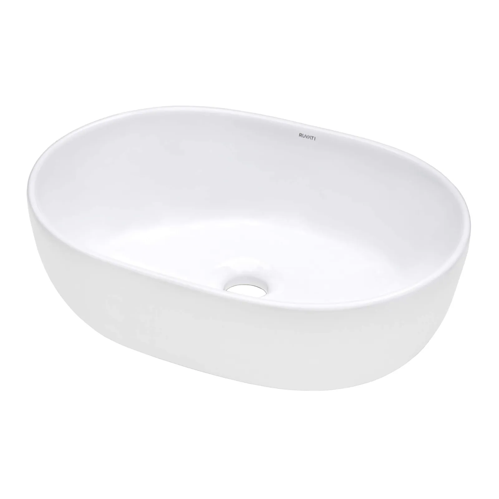Ruvati 24 x 16 inch Bathroom Vessel Sink White Oval Above Vanity Countertop Porcelain Ceramic