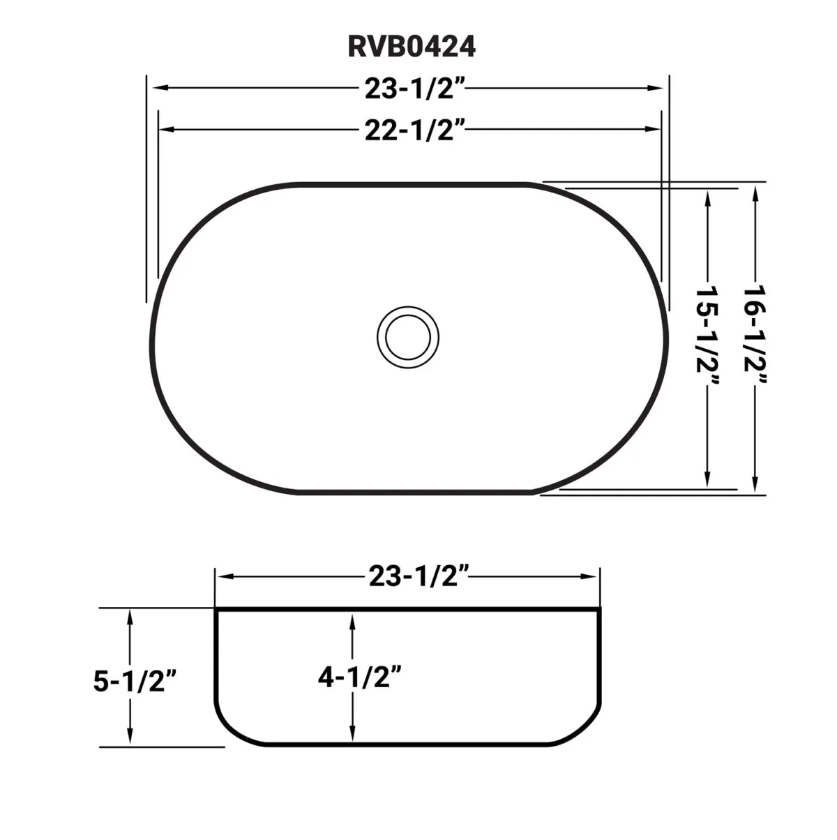 Dimension drawing for RVB0424