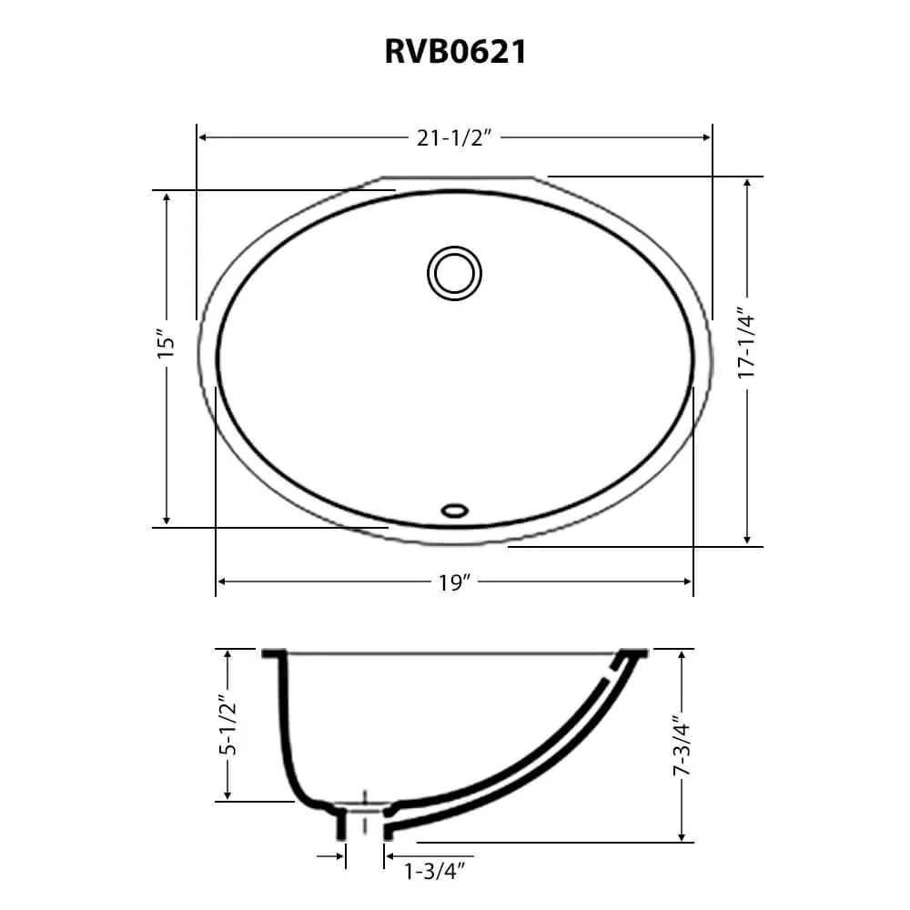 Dimension drawing for RVB0621