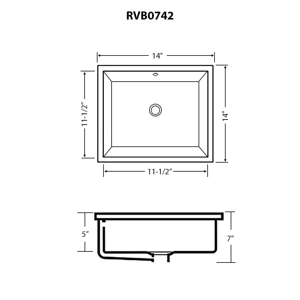 Dimension drawing for RVB0742