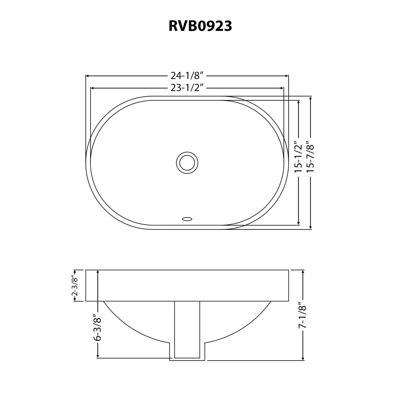 Dimension drawing for RVB0923WH