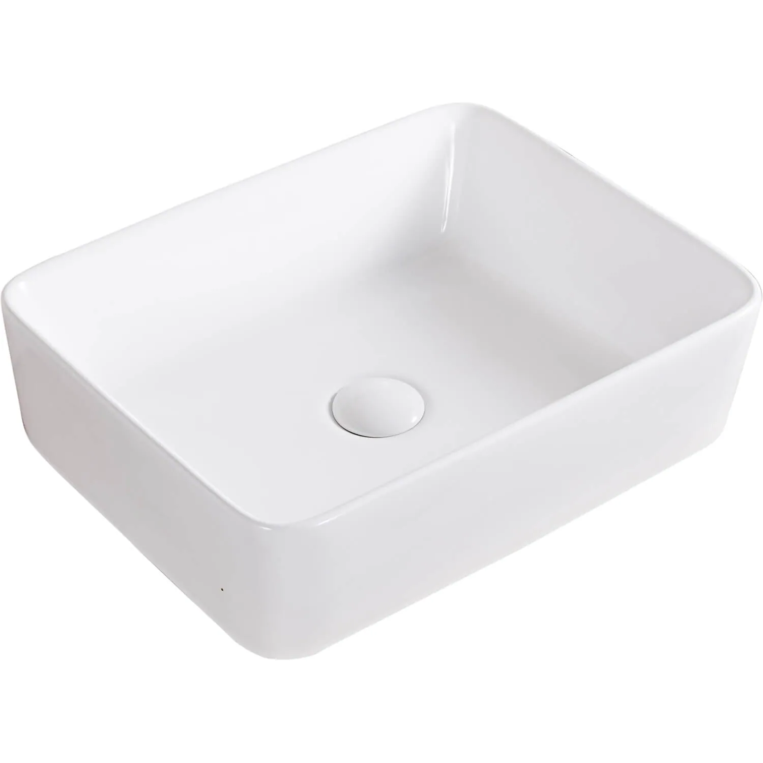 Ruvati 19 x 14 inch Bathroom Vessel Sink White Rectangular Above Vanity Counter Porcelain Ceramic