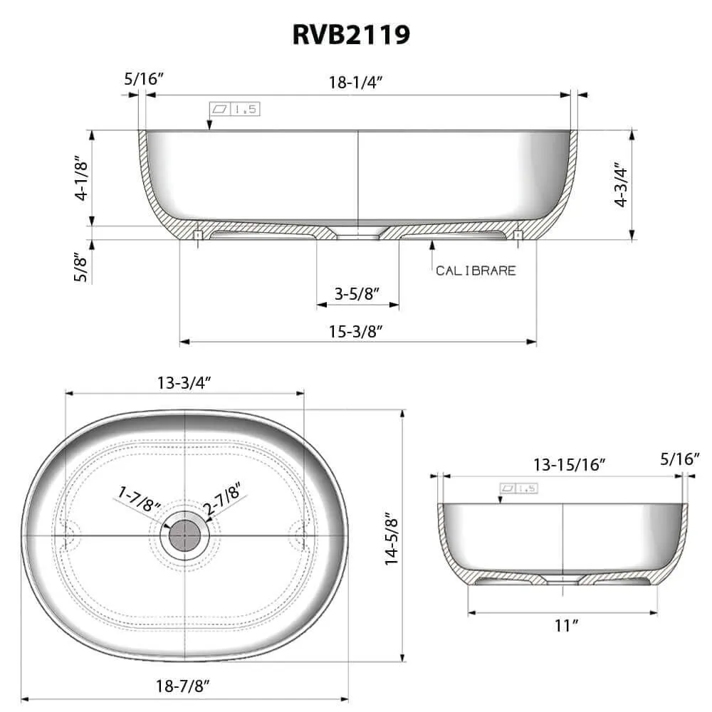 Dimension drawing for RVB2119LE
