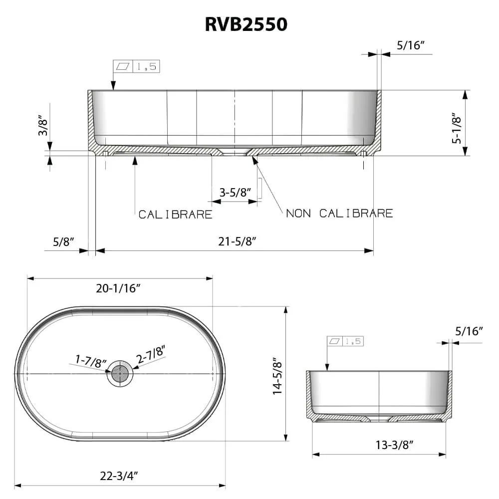Dimension drawing for RVB2550BK