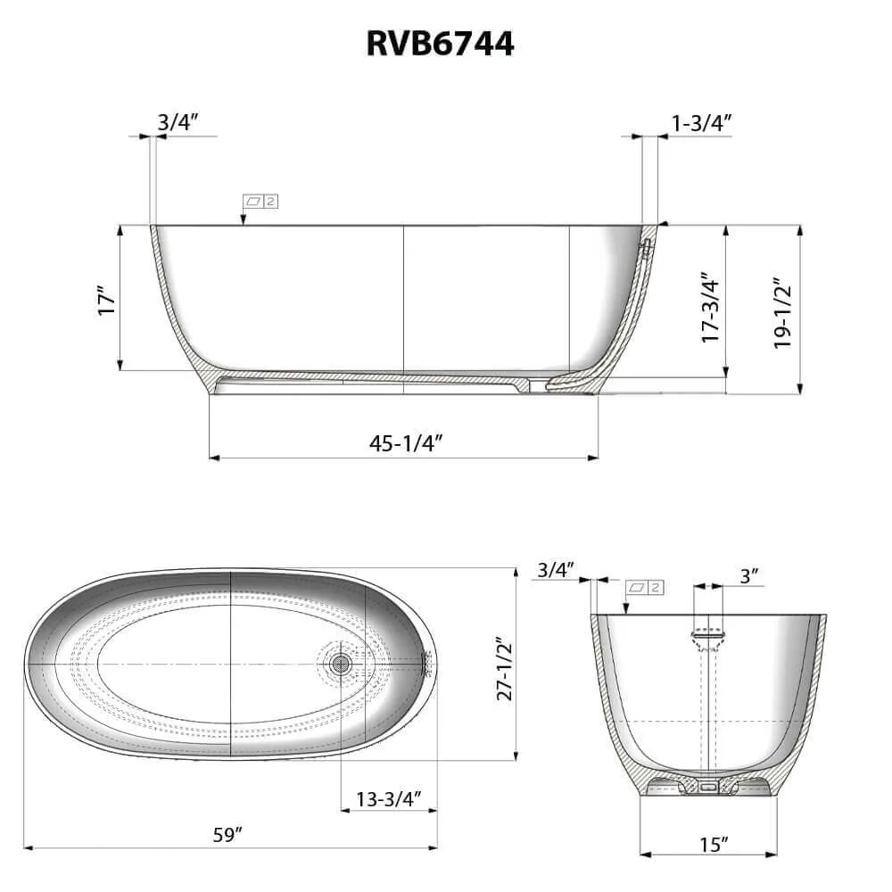 Dimension drawing for RVB6744BK