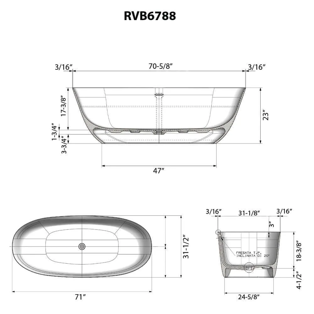 Dimension drawing for RVB6788GW