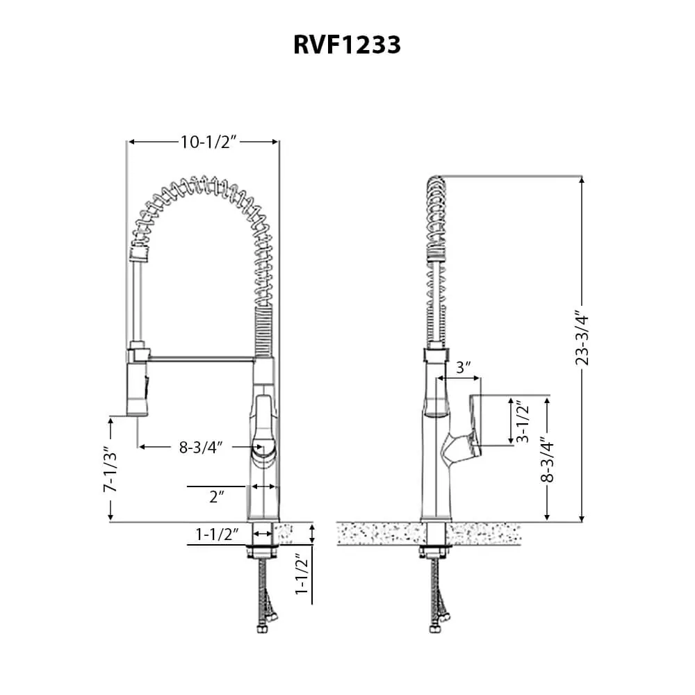 Dimension drawing for RVF1233BN