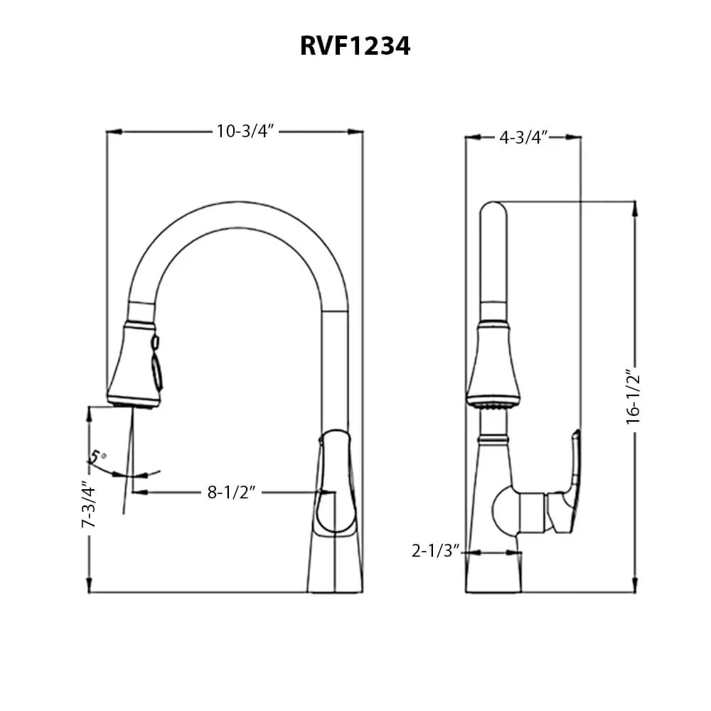 Dimension drawing for RVF1234BN