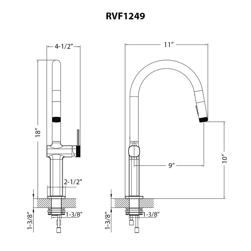 Dimension drawing for RVF1249BN