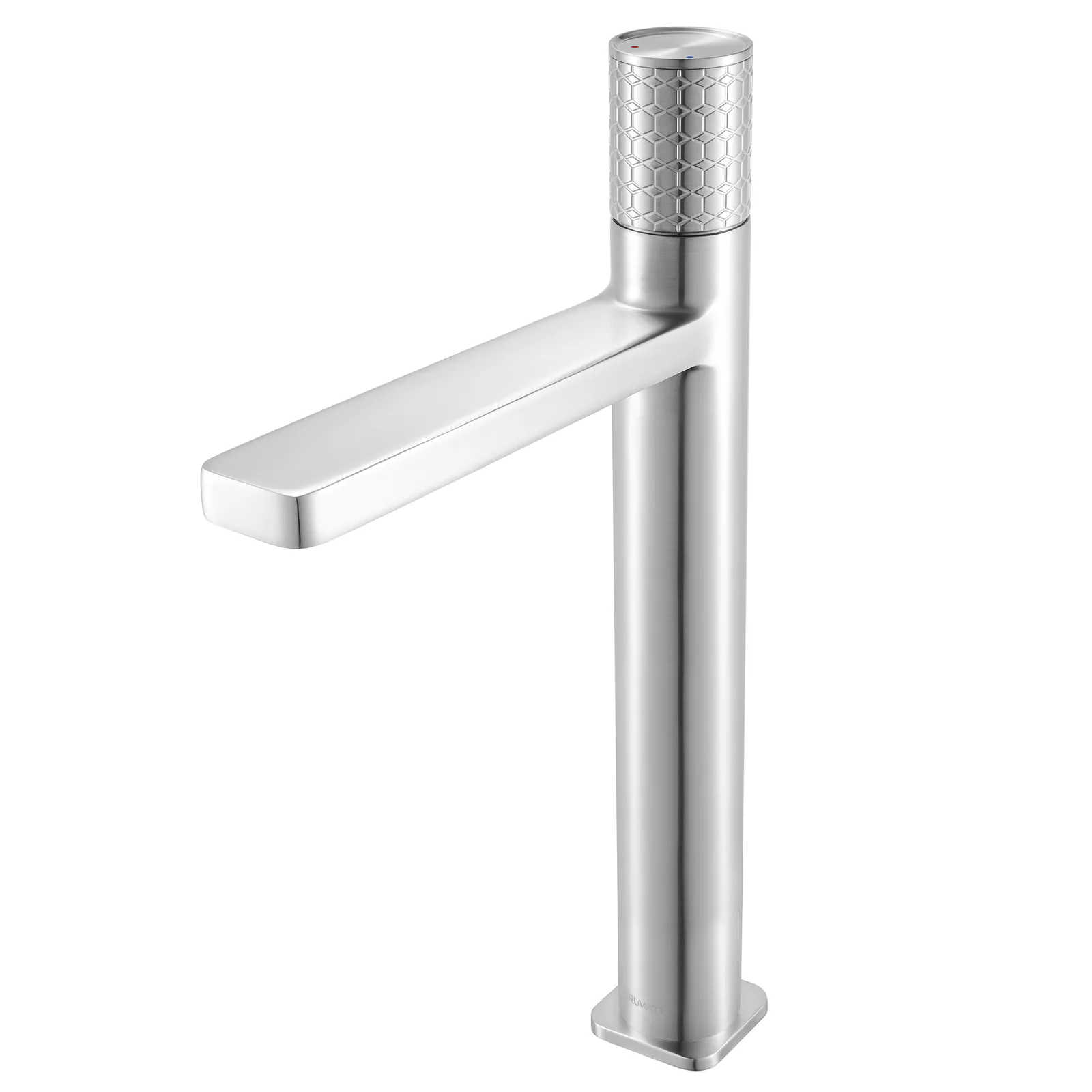 Ruvati Emilio Tall Vessel Single Handle Bathroom Faucet Modern Transitional in Brushed Nickel